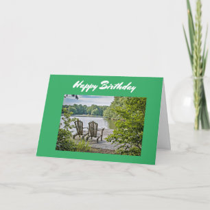 CARTES POUR FÊTES ANNUELLES **ANNIVERSAIRE PAISIBLE AU LAC** SOUHAIT D'ANNIVER