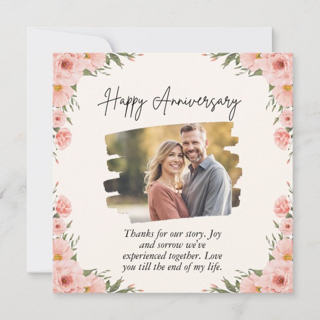 Cartes Pour Fêtes Annuelles Anniversaire Personnalisé du Mariage (Devant)