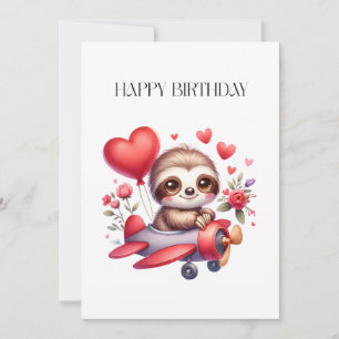Cartes Pour Fêtes Annuelles Anniversaire Pilote Paresseux