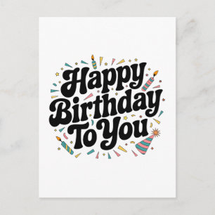 Cartes Pour Fêtes Annuelles Anniversaire Rétro Confettis
