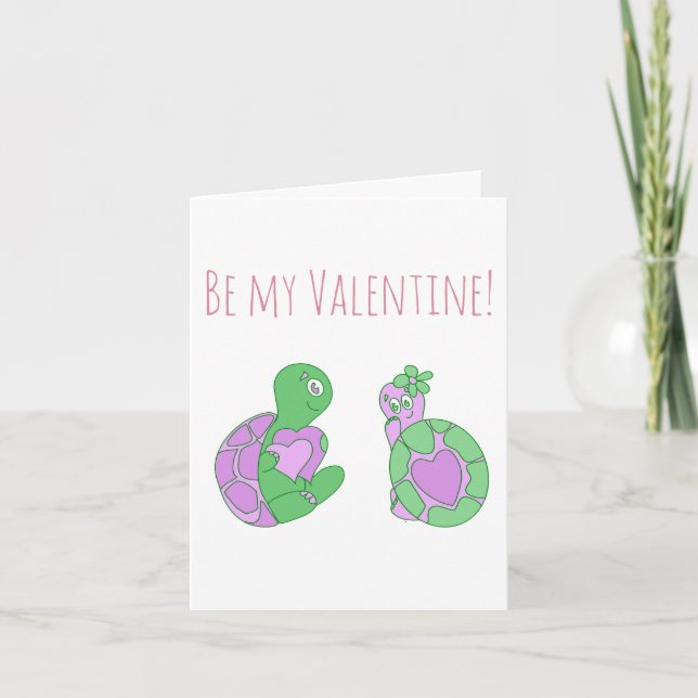 Cartes Pour Fêtes Annuelles Anniversaire / Saint-Valentin Tortue Mignonne  (Devant)