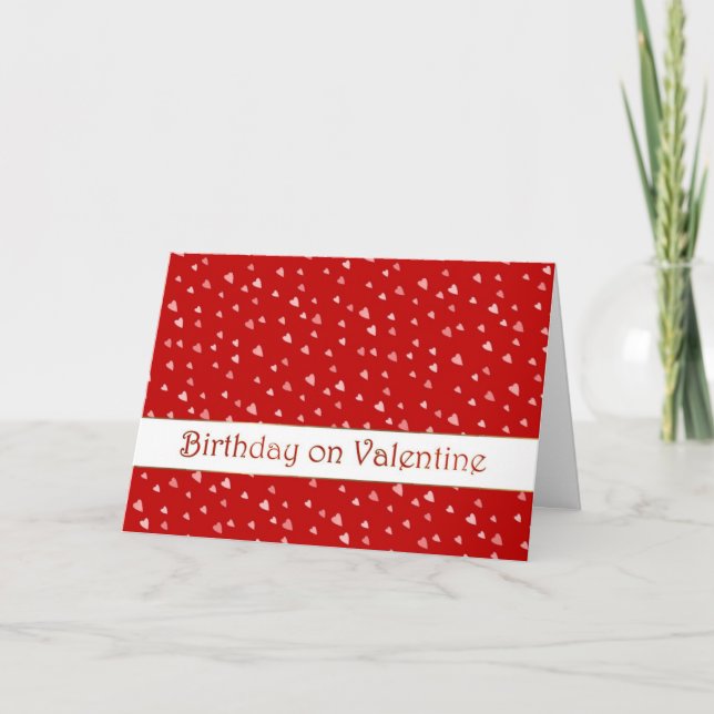 Cartes Pour Fêtes Annuelles Anniversaire sur Valentine Hearts sur Red Card (Devant)