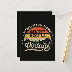 Cartes Pour Fêtes Annuelles Anniversaire Vintage 1976 50 Ans 50ème