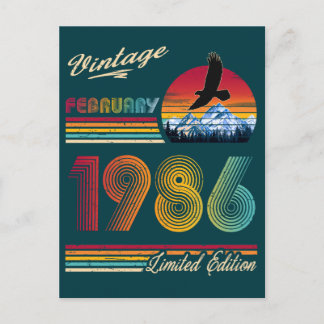 Cartes Pour Fêtes Annuelles Anniversaire vintage février 1986 40 ans