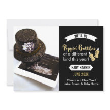 Annonce de bébé pour le Nouvel An: Bouteilles qui