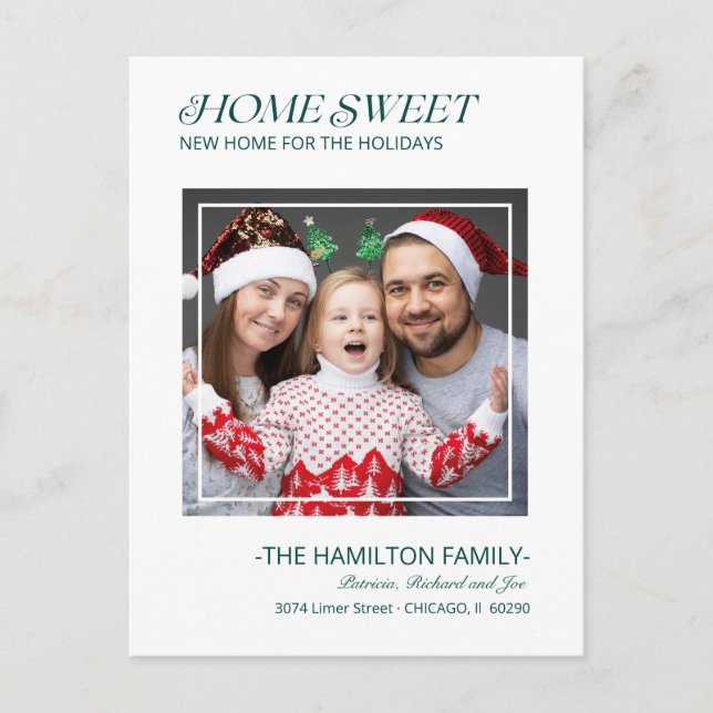 Cartes Pour Fêtes Annuelles Annonce de déménagement de Noël en typographie Pho (Devant)