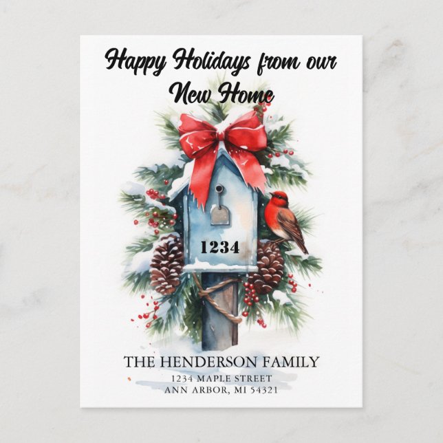 Cartes Pour Fêtes Annuelles Annonce de déménagement pour les fêtes de fin d'an (Devant)