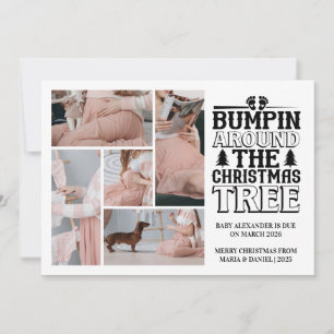 Cartes Pour Fêtes Annuelles Annonce de grossesse avec 5 photos d'arbre de Noël