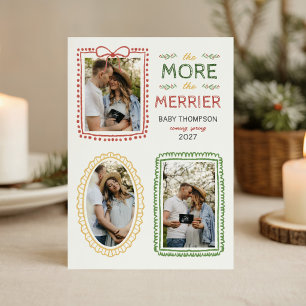 Cartes Pour Fêtes Annuelles Annonce de grossesse avec une photo de Noël avec u