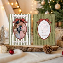 Annonce de grossesse bébé noeud rayures Noël