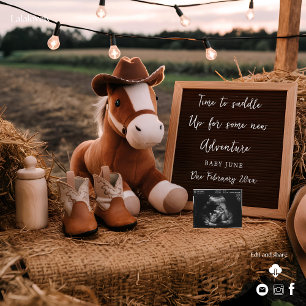 Cartes Pour Fêtes Annuelles Annonce de grossesse cow-boy de campagne 