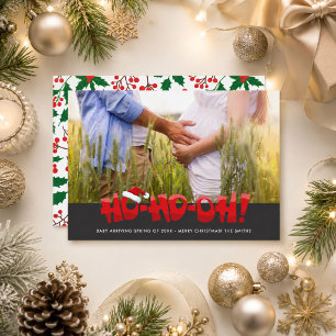 Cartes Pour Fêtes Annuelles Annonce de grossesse Ho Ho Oh Noël