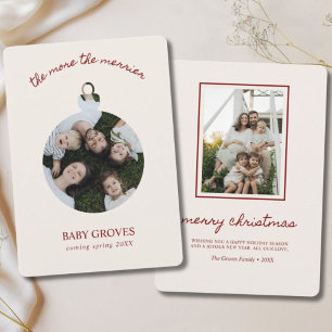 Cartes Pour Fêtes Annuelles Annonce de grossesse Joyeux Noël 2-Photo