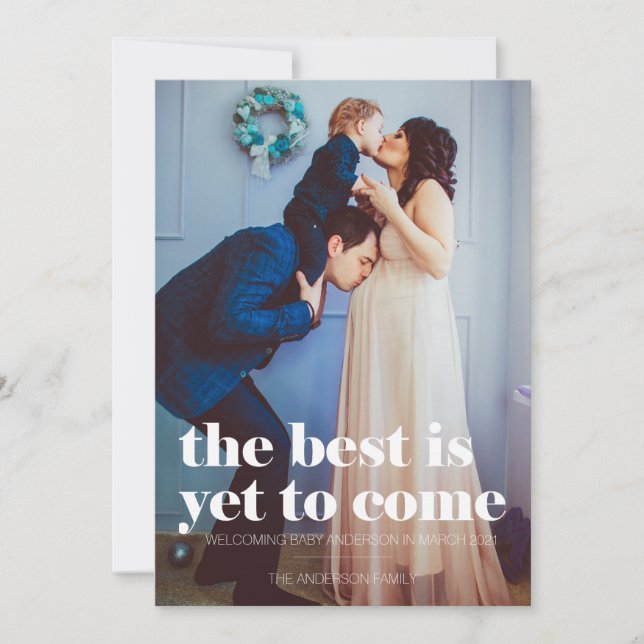 Cartes Pour Fêtes Annuelles Annonce de grossesse, le meilleur reste à venir (Devant)