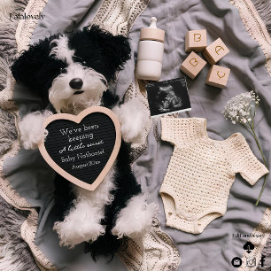Cartes Pour Fêtes Annuelles Annonce de grossesse Peluche Chiot Mignon 