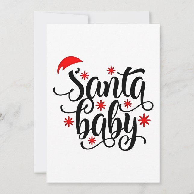 Cartes Pour Fêtes Annuelles Annonce de grossesse pour bébé Noël Santa Baby (Devant)