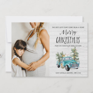 Cartes Pour Fêtes Annuelles Annonce de grossesse pour Noël à la ferme rustique