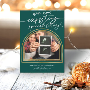 Cartes Pour Fêtes Annuelles Annonce de grossesse pour Noël avec arche moderne