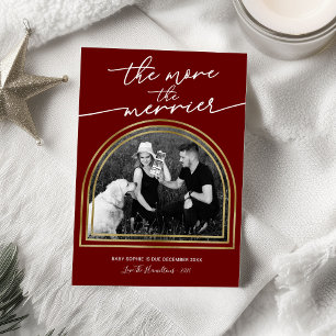 Cartes Pour Fêtes Annuelles Annonce de grossesse pour Noël avec cadre en arche