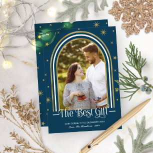 Cartes Pour Fêtes Annuelles Annonce de grossesse pour Noël avec cadre en arche