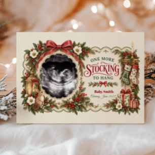 Cartes Pour Fêtes Annuelles Annonce de grossesse pour Noël avec une chaussette