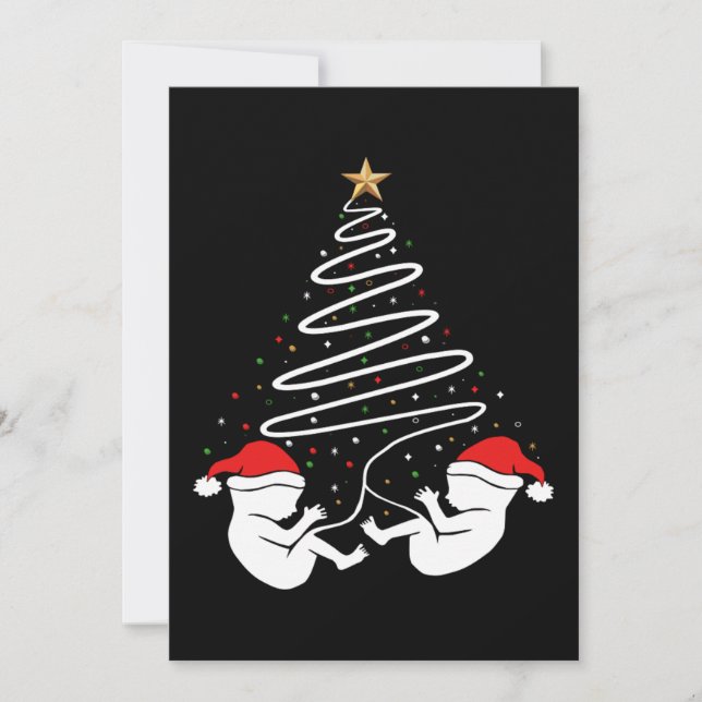 Cartes Pour Fêtes Annuelles Annonce de grossesse pour Noël Bébés jumeaux Xmas (Devant)