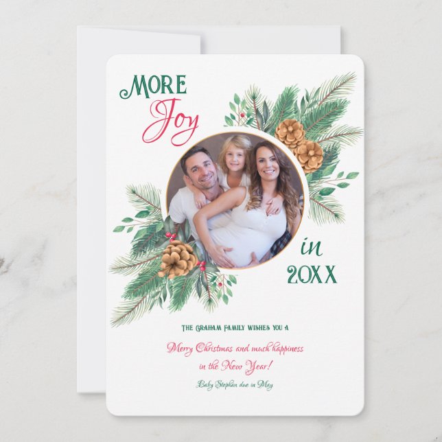 Cartes Pour Fêtes Annuelles Annonce de grossesse pour Noël en photo (Devant)