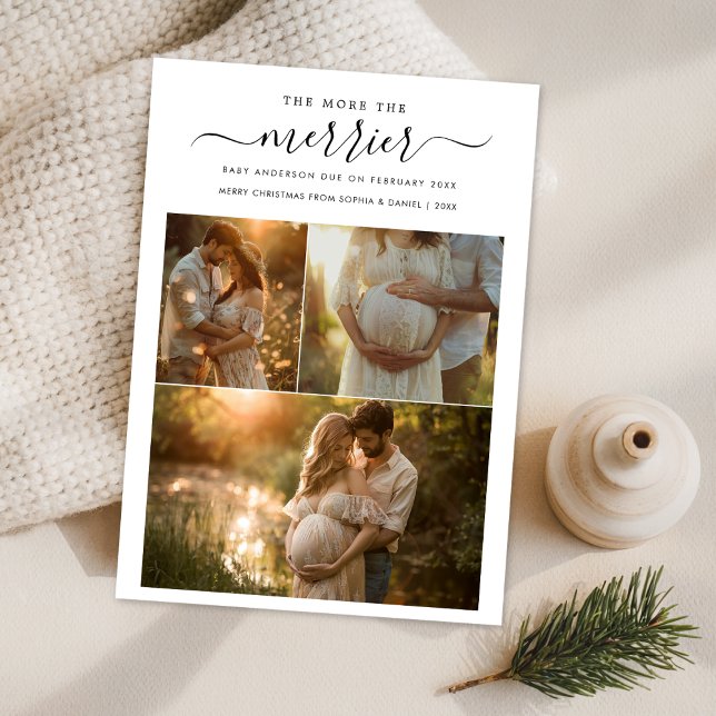 Cartes Pour Fêtes Annuelles Annonce de grossesse pour une famille joyeuse Phot (Créateur téléchargé)