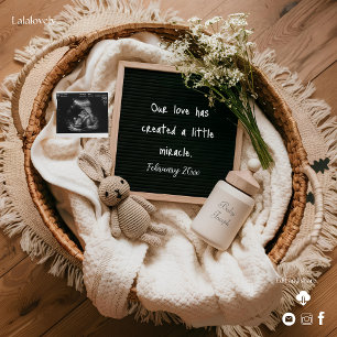 Cartes Pour Fêtes Annuelles Annonce de grossesse révélation bébé panier bohème