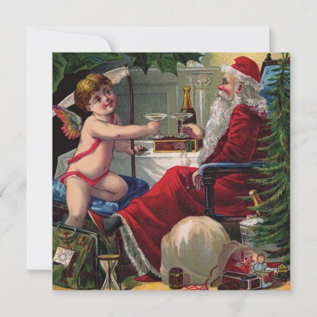 Cartes Pour Fêtes Annuelles Annonce de Joyeux Noël et Bonne Année (Devant)