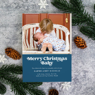 Cartes Pour Fêtes Annuelles Annonce de naissance Bébé Joyeux Noël