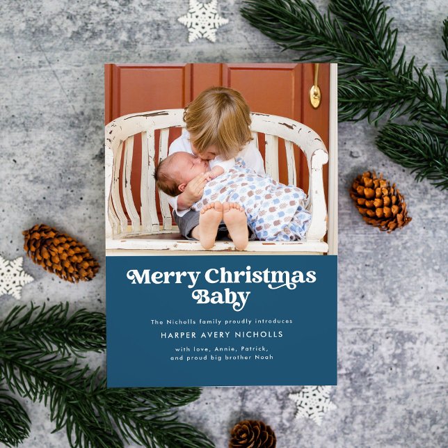 Cartes Pour Fêtes Annuelles Annonce de naissance Bébé Joyeux Noël (Créateur téléchargé)