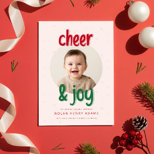 Cartes Pour Fêtes Annuelles Annonce de naissance de bébé Noël Joie et Félicité