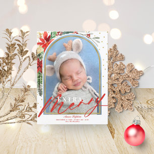 Cartes Pour Fêtes Annuelles Annonce de naissance de bébé Noël Moderne Arch 