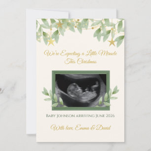 Cartes Pour Fêtes Annuelles Annonce de naissance de bébé pour Noël avec feuill