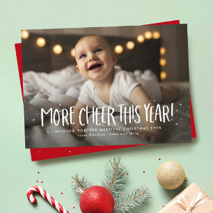 Cartes Pour Fêtes Annuelles Annonce de naissance de Noël avec deux photos plus