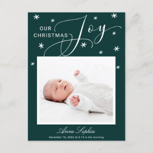 Cartes Pour Fêtes Annuelles Annonce de naissance Noël Photo Écriture Mignonne