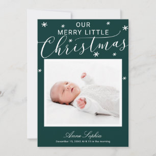 Cartes Pour Fêtes Annuelles Annonce de naissance Noël Photo Écriture Mignonne