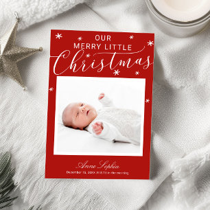 Cartes Pour Fêtes Annuelles Annonce de naissance Noël Photo Écriture Mignonne
