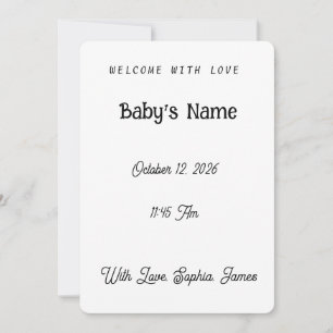 Cartes Pour Fêtes Annuelles Annonce de naissance Photo de garçon bleu classiqu