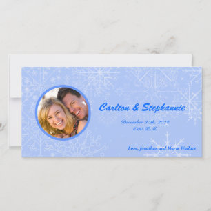 Cartes Pour Fêtes Annuelles Annonce de naissance photo de mariage flocon de ne