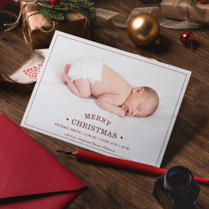 Cartes Pour Fêtes Annuelles Annonce de naissance pour la première photo de Noë