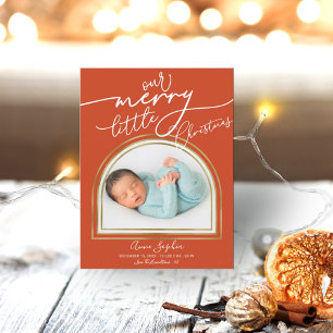 Cartes Pour Fêtes Annuelles Annonce de naissance pour Noël à cadre en arche