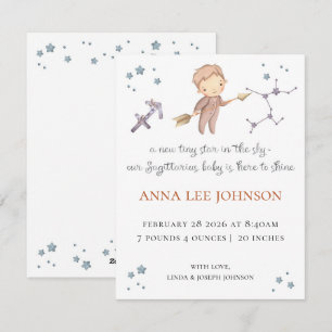 Cartes Pour Fêtes Annuelles Annonce de naissance sous le signe du Sagittaire