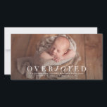 Cartes Pour Fêtes Annuelles Annonce de naissance sur une photo de vacances ple<br><div class="desc">Si vous êtes transporté de joie pendant cette période de fêtes, cette carte photo est parfaite pour annoncer toute bonne nouvelle - fiançailles, mariage, grossesse, bébé. Elle est conçue pour aller avec la collection Overjoyed de Lea Delaveris Design qui comprend également des tampons et des étiquettes d'adresse. Le texte blanc...</div>