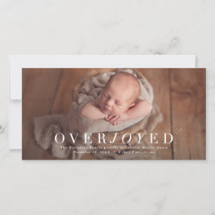 Cartes Pour Fêtes Annuelles Annonce de naissance sur une photo de vacances ple
