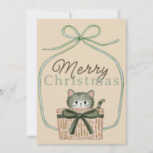 Cartes Pour Fêtes Annuelles Annonce de Noël surprise pour chat
