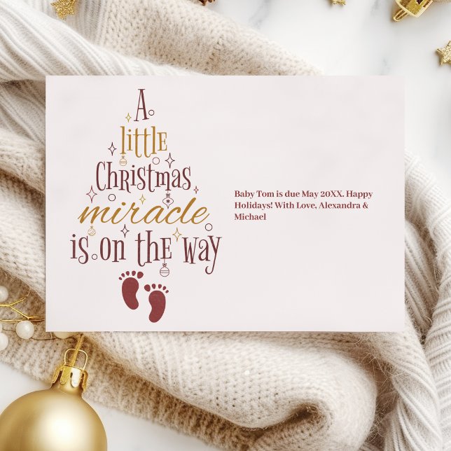 Cartes Pour Fêtes Annuelles Annonce personnalisée de grossesse pour Noël (Créateur téléchargé)