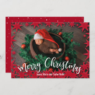 Cartes Pour Fêtes Annuelles Annonces de naissance Red Stars