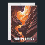 Cartes Pour Fêtes Annuelles Antelope Canyon Souvenir<br><div class="desc">Antelope Canyon, un chef-d'oeuvre sculpté par la nature, est un canyon à fente situé sur la terre Navajo près de Page, Arizona. Formé pendant des millions d'années par des inondations subites qui ont traversé le grès de Navajo, le canyon présente des murs lisses et sculptés qui passent des rouges chauds...</div>
